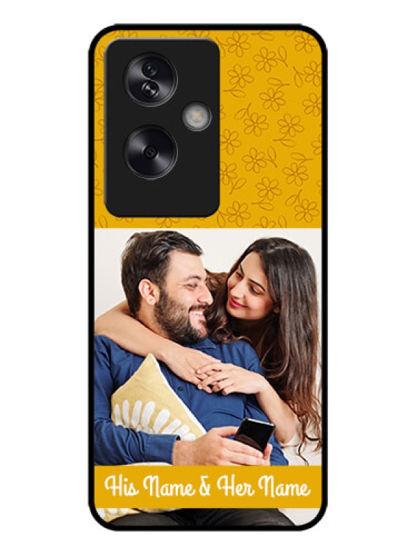 Custom Oppo A79 5G Custom Metal Phone Case - Yellow Floral Design