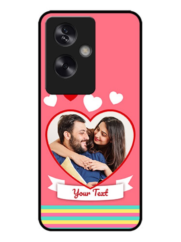 Custom Oppo A79 5G Custom Metal Phone Case - Love Shapes Doodle Design