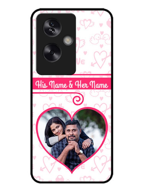 Custom Oppo A79 5G Custom Metal Phone Case - Heart Shape Love Design