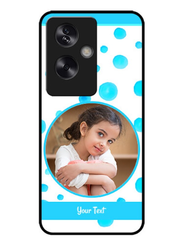 Custom Oppo A79 5G Custom Metal Phone Case - Blue Bubbles Pattern Design