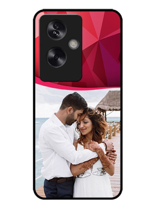Custom Oppo A79 5G Custom Metal Phone Case - Red Abstract Design