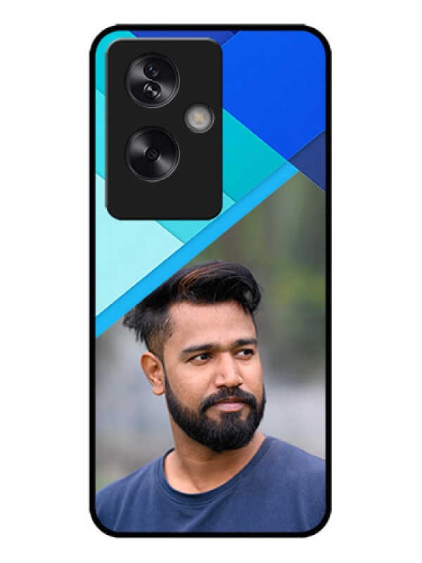 Custom Oppo A79 5G Custom Metal Phone Case - Blue Pattern Design