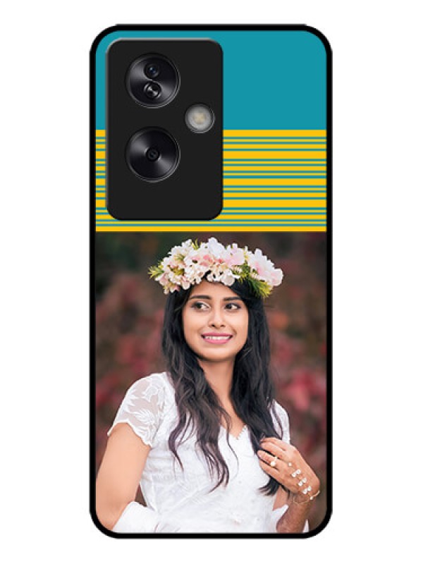 Custom Oppo A79 5G Custom Metal Phone Case - Yellow and Blue Design