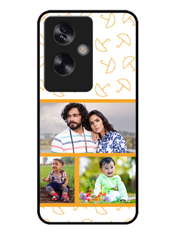 Custom Oppo A79 5G Custom Metal Phone Case - Yellow Pattern Design