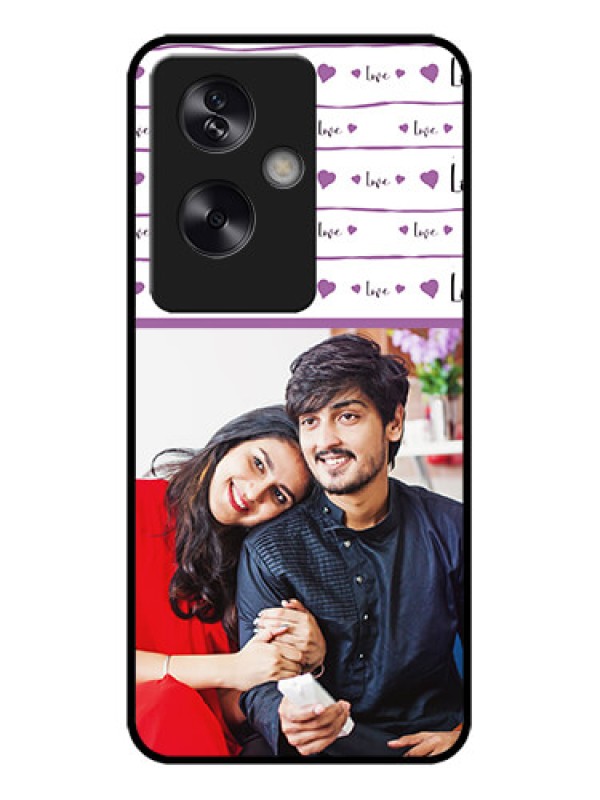 Custom Oppo A79 5G Custom Metal Phone Case - Couples Heart Design