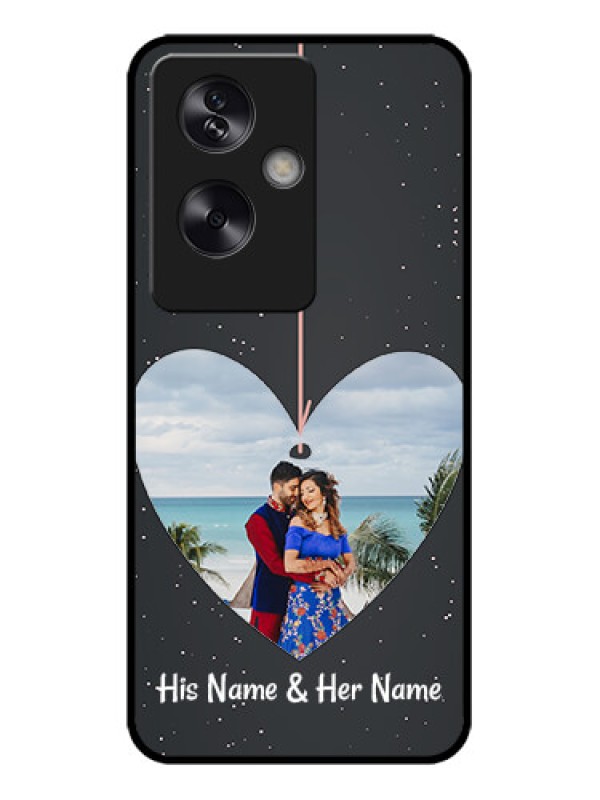Custom Oppo A79 5G Custom Metal Phone Case - Hanging Heart Design