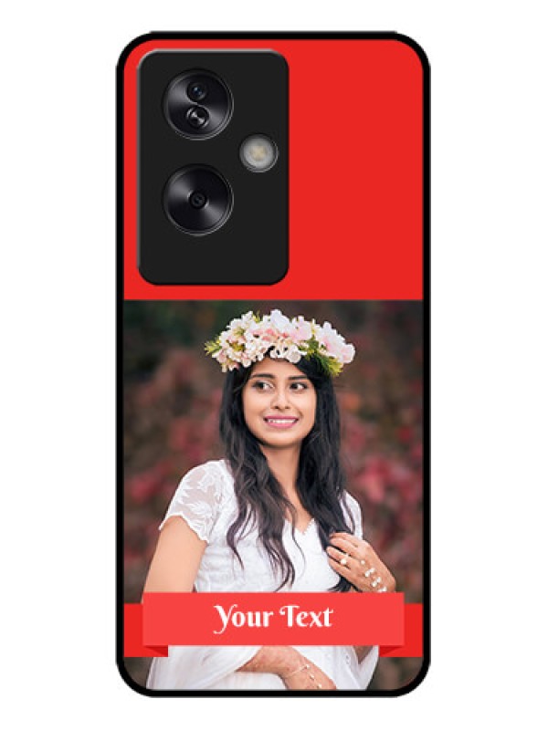 Custom Oppo A79 5G Custom Metal Phone Case - Simple Red Color Design