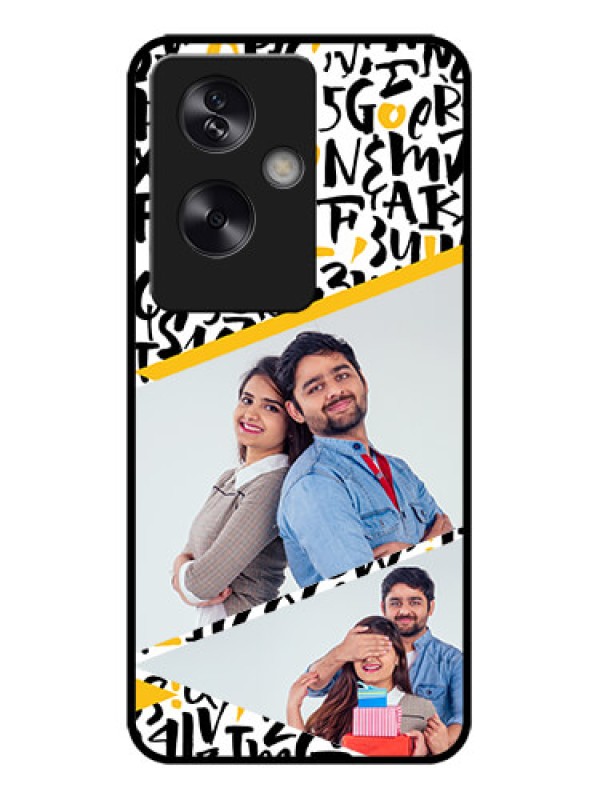 Custom Oppo A79 5G Custom Metal Phone Case - Letters Pattern Design