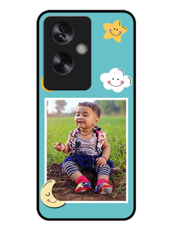 Custom Oppo A79 5G Custom Metal Phone Case - Smiley Kids Stars Design