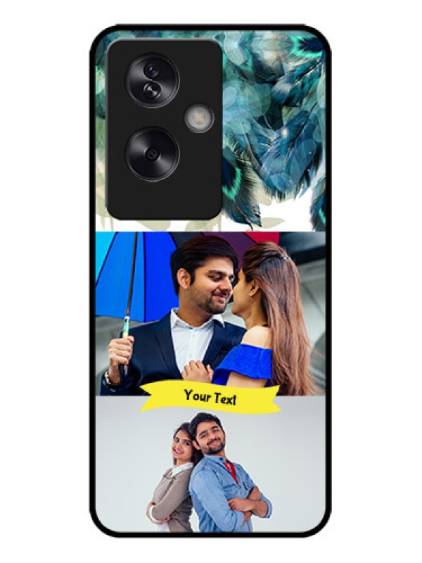 Custom Oppo A79 5G Custom Metal Phone Case - Image With Boho Peacock Feather Design
