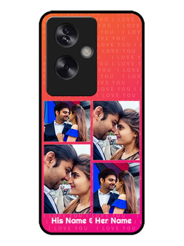 Custom Oppo A79 5G Custom Metal Phone Case - I Love You Pink Design