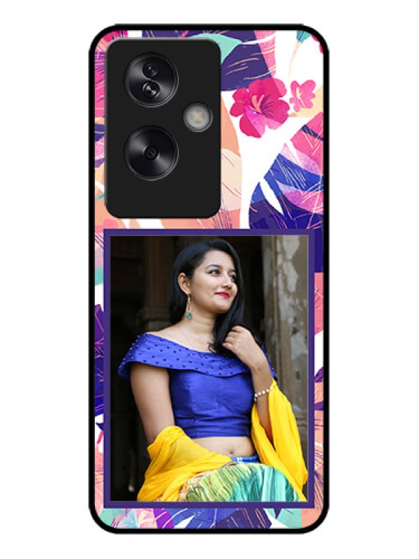 Custom Oppo A79 5G Custom Metal Phone Case - Abstract Floral Design