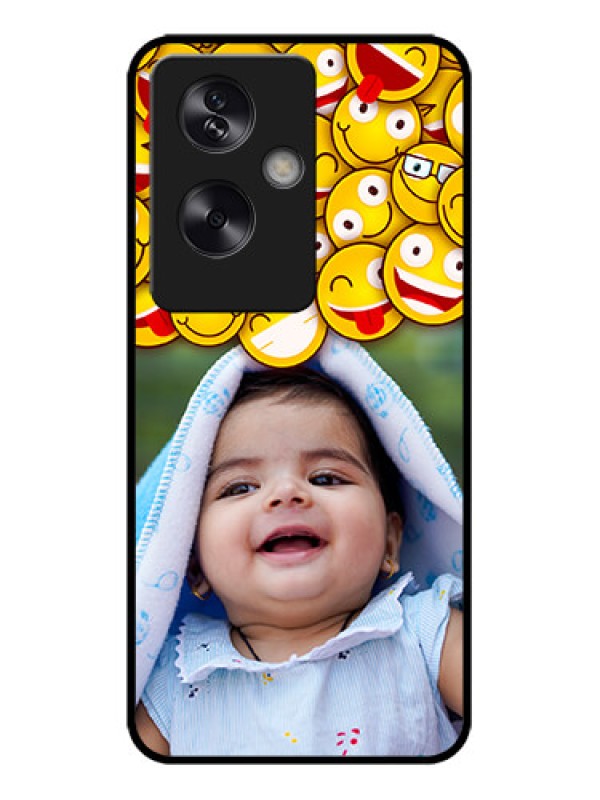 Custom Oppo A79 5G Custom Metal Phone Case - With Smiley Emoji Design