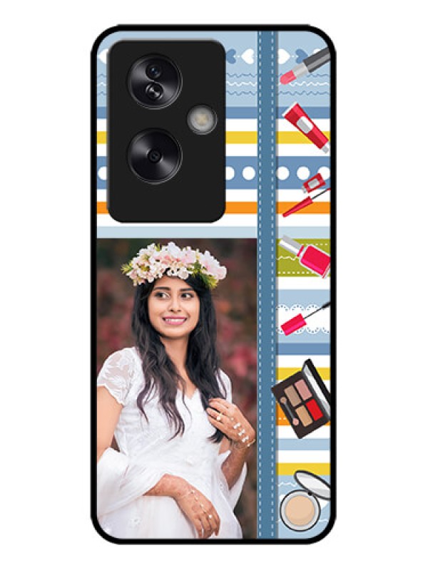 Custom Oppo A79 5G Custom Metal Phone Case - Makeup Icons Design