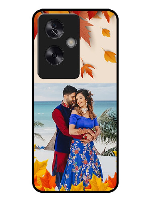Custom Oppo A79 5G Custom Metal Phone Case - Autumn Maple Leaves Design