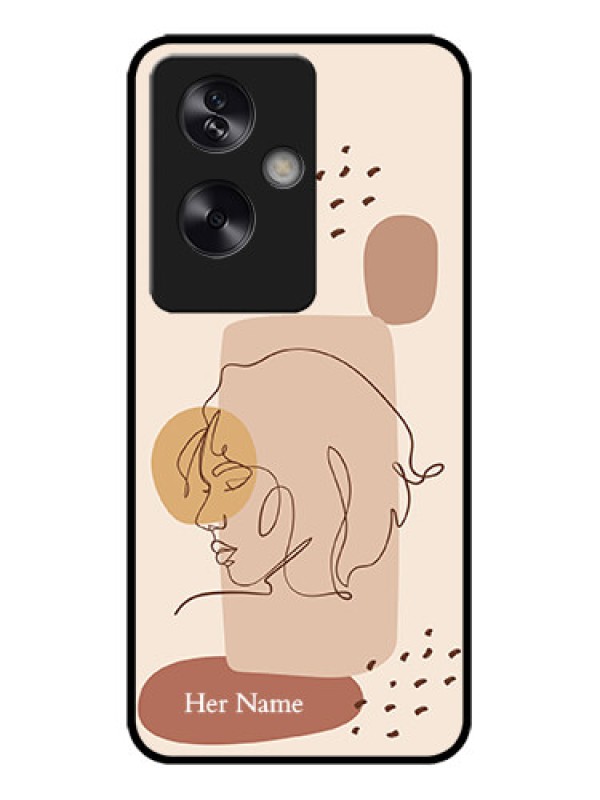 Custom Oppo A79 5G Custom Metal Phone Case - Calm Woman Line Art Design