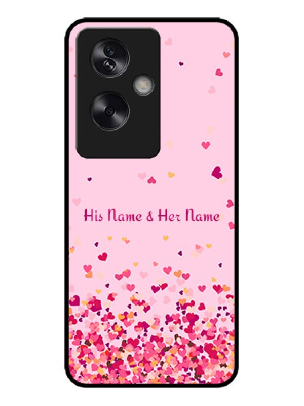Custom Oppo A79 5G Custom Metal Phone Case - Floating Hearts Design