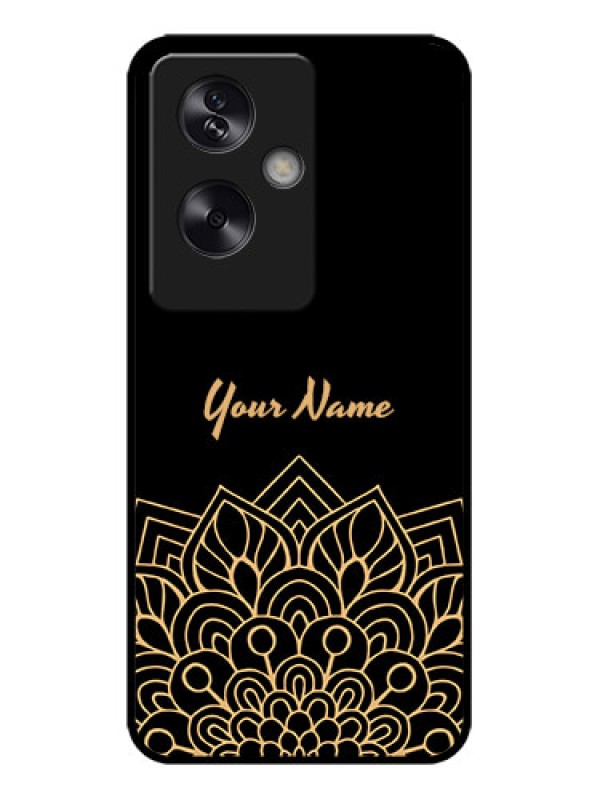 Custom Oppo A79 5G Custom Metal Phone Case - Golden Mandala Design
