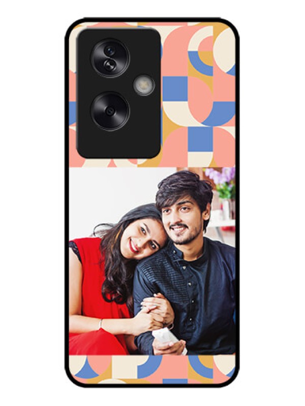 Custom Oppo A79 5G Custom Metal Phone Case - Semi - Circle Maze Pattern Design