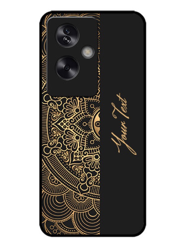 Custom Oppo A79 5G Custom Metal Phone Case - Mandala Art With Custom Text Design