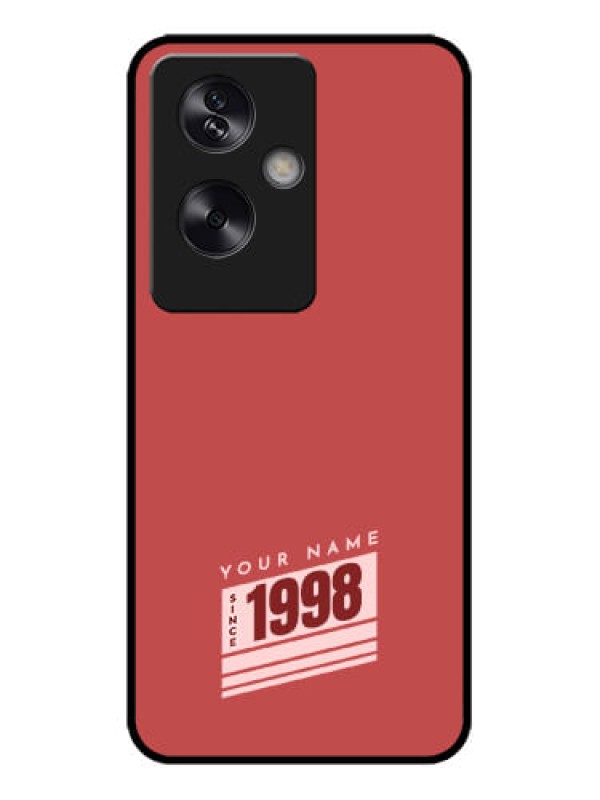 Custom Oppo A79 5G Custom Metal Phone Case - Red Custom Year Of Birth Design