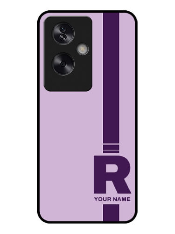 Custom Oppo A79 5G Custom Metal Phone Case - Simple Dual Tone Stripe With Name Design