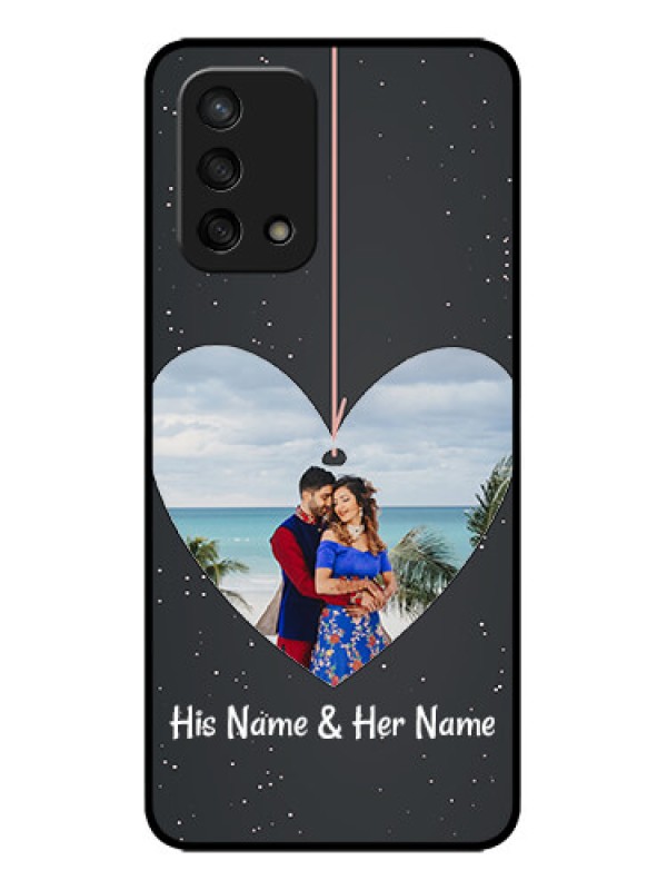Custom Oppo F19 Custom Metal Phone Case - Hanging Heart Design