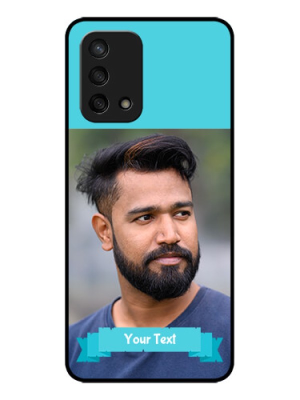 Custom Oppo F19 Custom Metal Phone Case - Blue Color Design