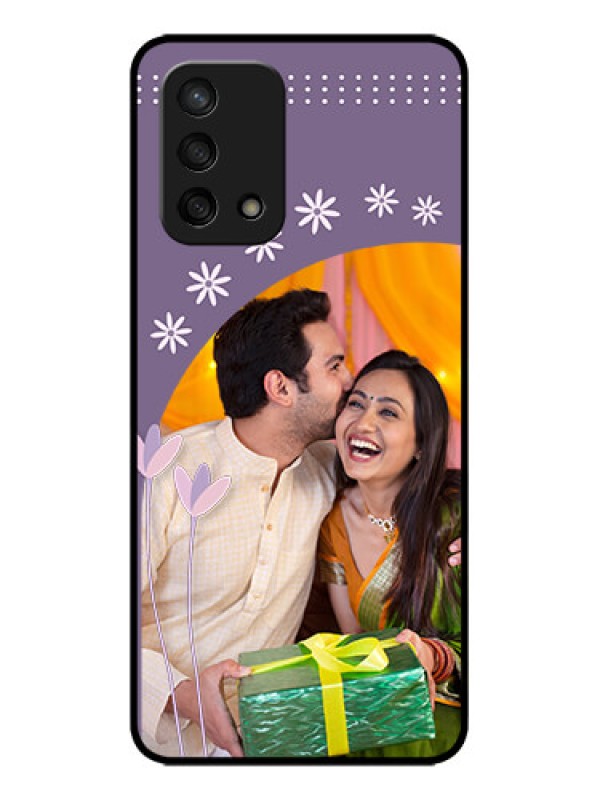 Custom Oppo F19 Custom Metal Phone Case - Lavender Flowers Design