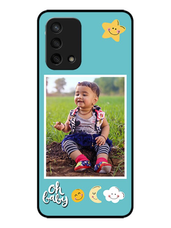 Custom Oppo F19 Custom Metal Phone Case - Smiley Kids Stars Design