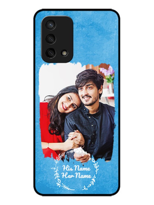 Custom Oppo F19 Custom Metal Phone Case - Blue Color Vintage Design