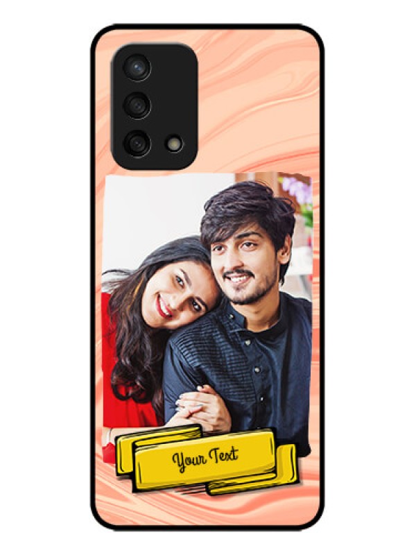 Custom Oppo F19 Custom Metal Phone Case - Marble Texture Design