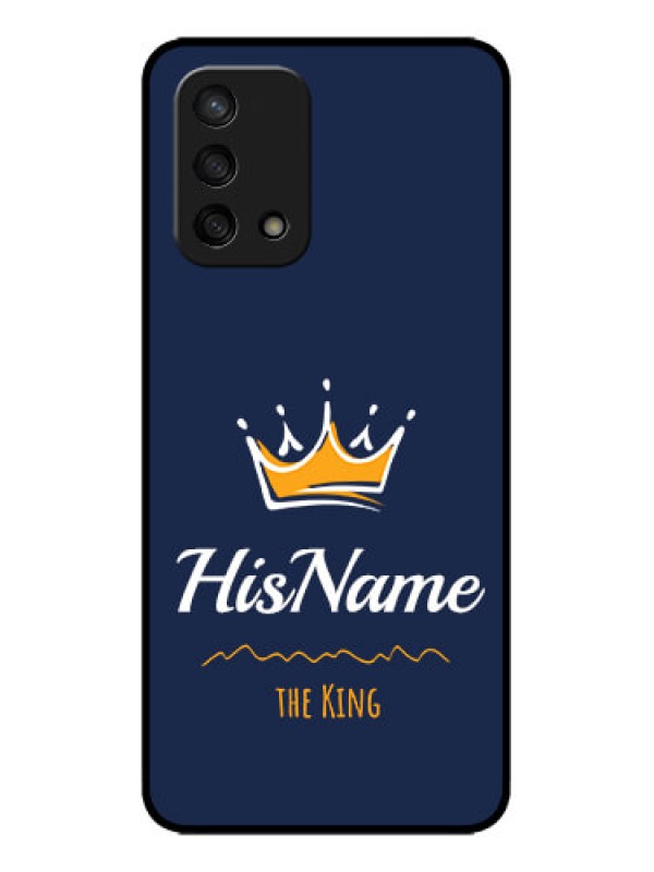 Custom Oppo F19 Custom Metal Phone Case - King With Name Design