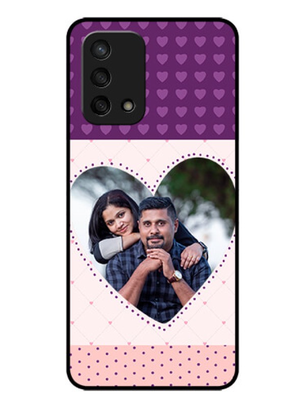Custom Oppo F19s Custom Metal Phone Case - Violet Love Dots Design