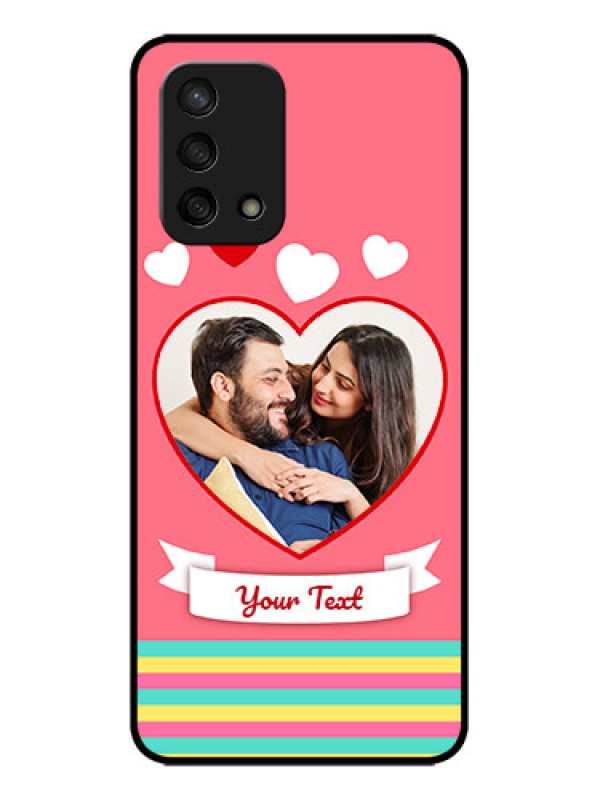 Custom Oppo F19s Custom Metal Phone Case - Love Shapes Doodle Design