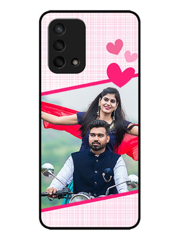 Custom Oppo F19s Custom Metal Phone Case - Love Shape Heart Design