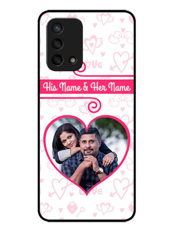 Custom Oppo F19s Custom Metal Phone Case - Heart Shape Love Design