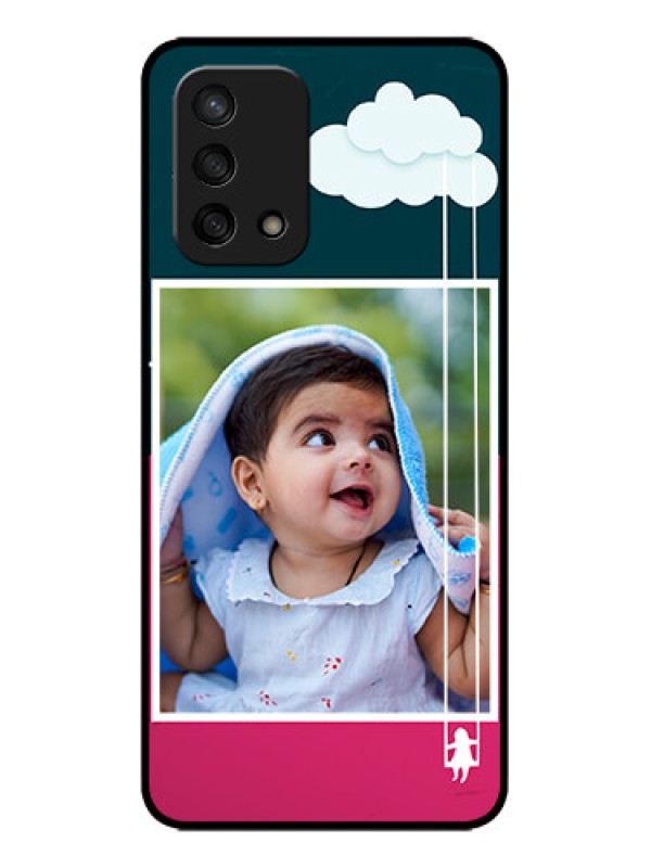 Custom Oppo F19s Custom Metal Phone Case - Cute Girl With Cloud Design