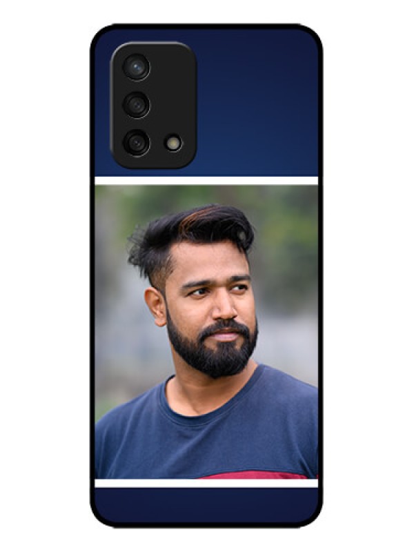Custom Oppo F19s Custom Metal Phone Case - Simple Royal Blue Design