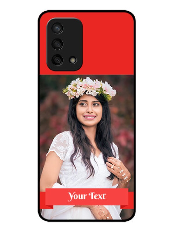 Custom Oppo F19s Custom Metal Phone Case - Simple Red Color Design