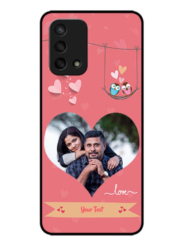 Custom Oppo F19s Custom Metal Phone Case - Peach Color Love Design
