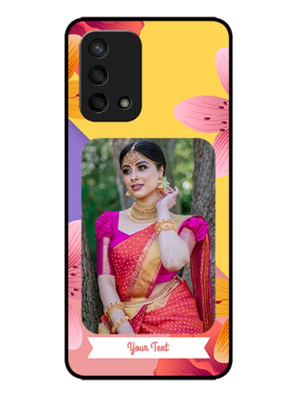 Custom Oppo F19s Custom Metal Phone Case - 3 Image With Vintage Floral Design