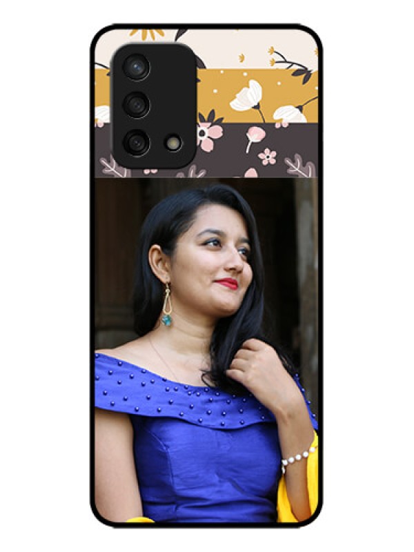 Custom Oppo F19s Custom Metal Phone Case - Stylish Floral Design
