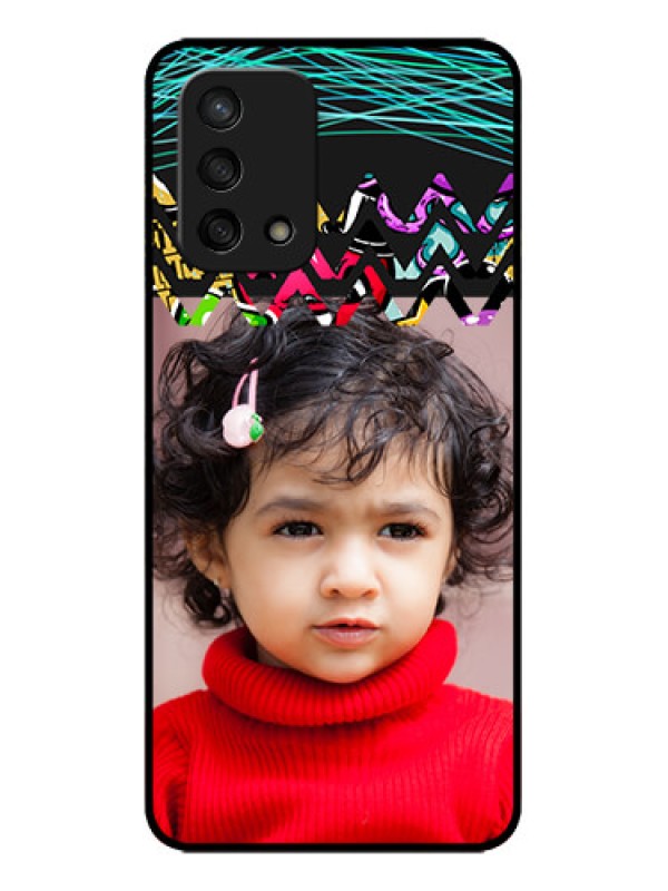Custom Oppo F19s Custom Metal Phone Case - Neon Abstract Design