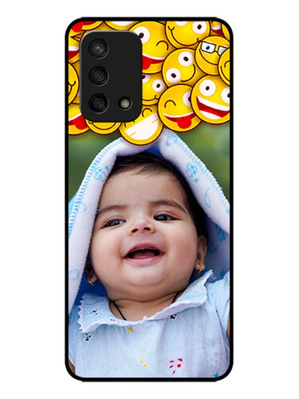 Custom Oppo F19s Custom Metal Phone Case - With Smiley Emoji Design