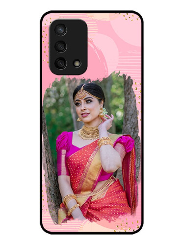 Custom Oppo F19s Custom Metal Phone Case - Gold Glitter Splash Design