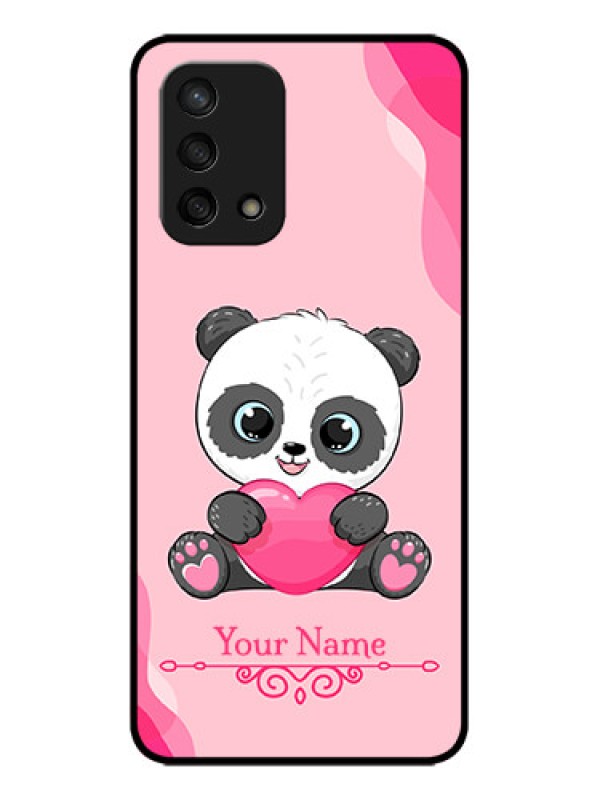 Custom Oppo F19s Custom Metal Phone Case - Cute Panda Design