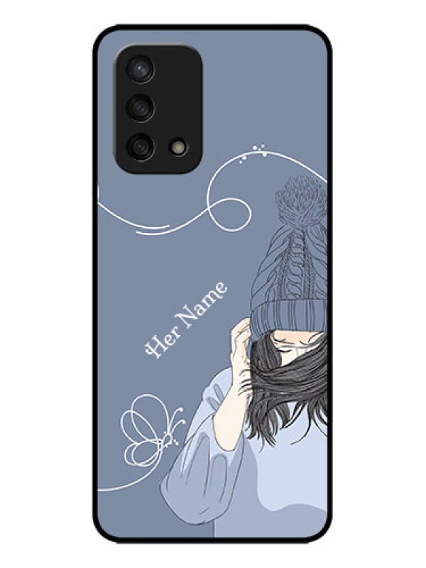 Custom Oppo F19s Custom Metal Phone Case - Girl In Winter Outfit Design