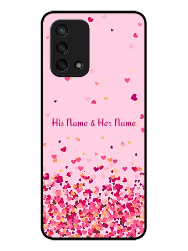 Custom Oppo F19s Custom Metal Phone Case - Floating Hearts Design