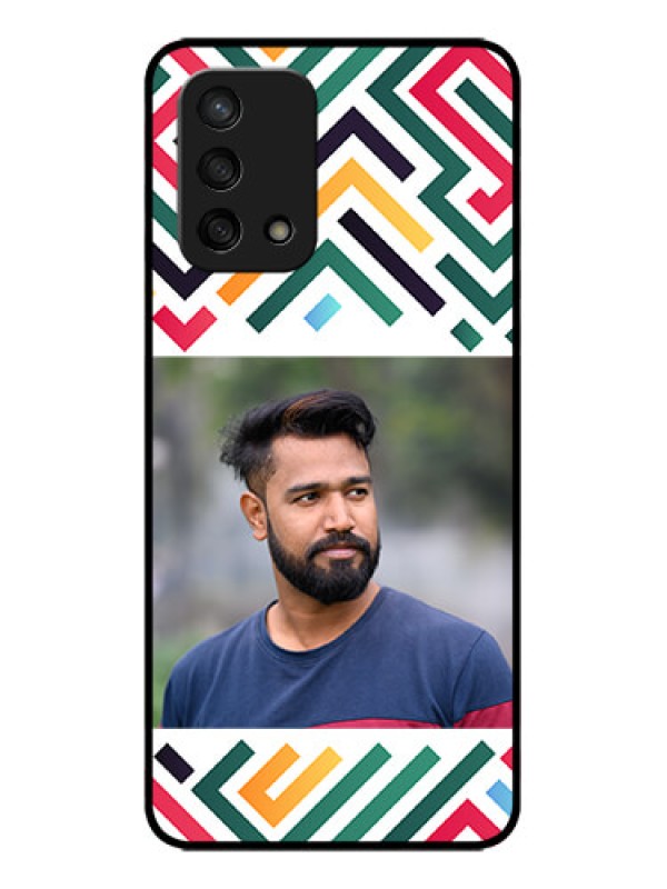 Custom Oppo F19s Custom Metal Phone Case - Colorful Maze Pattern Design
